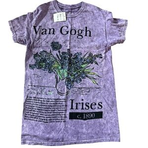 Purple Van Gogh Irises Graphic T-Shirt #nwt